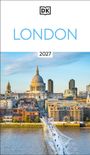 „LONDON“ und „2027“ oben, darunter Skyline mit berühmter Kathedrale und Fußgängerbrücke über einen Fluss.