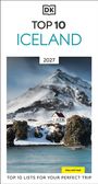 „Top 10 Iceland 2027“ mit einem schneebedeckten Berg und einsamem Haus am Fuß, darunter Felsen und Meer.
