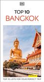 Text: "Top 10 Bangkok. Top 10 Lists for Your Perfect Trip." Große goldene Buddha-Statue vor einem Tempel.