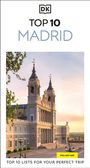 "Top 10 Madrid" zeigt eine Kathedrale bei Sonnenuntergang mit einem klaren Himmel im Hintergrund.