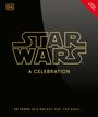 "Star Wars: A Celebration. 50 Years in a Galaxy Far, Far Away." Schwarzer Hintergrund, gelbe Schrift, großes Logo.