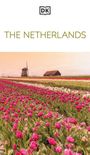 "The Netherlands" in goldener Schrift, DK-Logo oben. Tulpenfelder, Windmühle und Haus in der Ferne, sanfter Himmel.