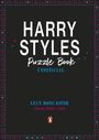 "HARRY STYLES Puzzle Book UNOFFICIAL. Lucy Doncaster, Coming October 2026. Schwarz mit pinken und blauen Sternen."