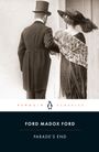 "Penguin Classics, Ford Madox Ford, Parade's End." Ein Paar in Vintage-Kleidung geht Arm in Arm, mit einem Hut und einer Stola.