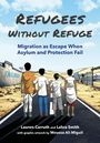 „Refugees Without Refuge“, „Migration as Escape When Asylum and Protection Fail“. Vier Menschen gehen eine Straße entlang.