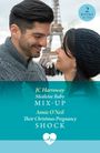 2 Books in One: JC Harroway "Mistletoe Baby Mix-Up," Annie O’Neil "Their Christmas Pregnancy Shock." Paar vor Eiffelturm.