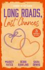 "Sunrise on the Ranch", "Long Roads, Last Chances", "3 Books in One". Zwei Herzen aus Seilen, orange Hintergrund.
