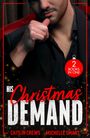 "His Christmas Demand" steht groß auf einem Cover. Ein Mann in schwarzem Anzug sitzt nachdenklich, rote Schrift.