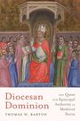 "Diocesan Dominion: The Quest for Episcopal Authority in Medieval Iberia" von Thomas W. Barton. Mittelalterliche Illustration eines sitzenden Bischofs mit Gefolge.