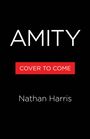 "AMITY", "COVER TO COME" auf rotem Hintergrund, "Nathan Harris". Schwarzer Hintergrund, weiße Schrift.