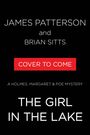 JAMES PATTERSON and BRIAN SITTS, "COVER TO COME" in Rot, "THE GIRL IN THE LAKE" darunter. Minimalistisches Design.