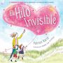 Text: "El Hilo Invisible". Illustration zeigt eine Frau mit zwei Kindern, die auf eine Wiese zeigen, verbunden durch einen unsichtbaren Faden.