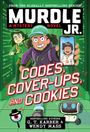 Titel: "Murdle Jr." Untertitel: "Codes, Cover-ups, and Cookies". Zwei Kinder in Computerräumen, eines hält ein Handy.