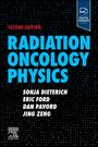 "SECOND EDITION" oben, "RADIATION ONCOLOGY PHYSICS" groß in der Mitte, Autorennamen darunter. Blau-schwarzer Hintergrund, Elsevier-Logo.