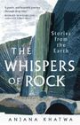 „A poetic and heartfelt journey through deep time“. Titel: „The Whispers of Rock“. Farben: Blau, Grün.