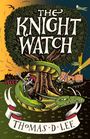 "The Knight Watch" oben, "Thomas D. Lee" unten. Illustration: Ritter und Drache um einen Baum, Burg im Hintergrund.