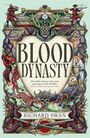 "Blood Dynasty" von Richard Swan. Oben ein Samurai, seitlich Kreaturen, unten ein Schwert. Fantastische, detailreiche Illustration.
