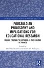 „Foucauldian Philosophy and Implications for Educational Research“, blauer Hintergrund mit floralem Muster, Routledge-Logo.