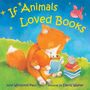 “If Animals Loved Books”. Ein Fuchs liest einem Fuchskind vor, daneben sitzt eine Maus auf Büchern. Farbenfroh und kindgerecht.