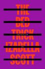 Texte: "SEX, AND, DECEPTION, ON, TRIAL". Große orange Schrift auf lila Hintergrund.