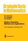 B. A. Dubrovin: Modern Geometry-Methods and Applications, Buch