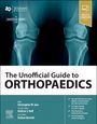 "The Unofficial Guide to Orthopaedics", Autoren und Editoren aufgelistet, Röntgenbild eines Knies, blau-grüner Hintergrund.