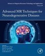"Advanced MR Techniques for Neurodegenerative Diseases." Illustration eines Profils mit leuchtendem Gehirn.