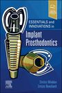 "ESSENTIALS and INNOVATIONS in Implant Prosthodontics." Illustration eines Zahnimplantats auf blauem Hintergrund.