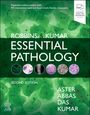 "Robbins & Kumar Essential Pathology, Second Edition. Hintergrund in Grün mit mikroskopischen Zellbildern. Autoren: Aster, Abbas, Das, Kumar."