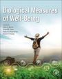 Text: "Biological Measures of Well-Being." Herausgeber sind Colin R. Martin, Vinood B. Patel, Rajkumar Rajendram, Victor R. Preedy. Ein Mensch steht mit ausgebreiteten Armen in einer natürlichen Landschaft. Unten sind Symbole für Wohlbefinden.