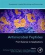 Text oben: "Developments in Applied Microbiology and Biotechnology". Text unten: "Antimicrobial Peptides: From Science to Applications". Darstellung einer bunten Zellstruktur.