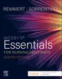 "REMERT | SORRENTINO. MOSBY'S Essentials for Nursing Assistants. Eighth Edition. Bunte, dynamische Linien als Hintergrund."