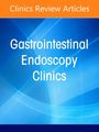 „Clinics Review Articles“ und „Gastrointestinal Endoscopy Clinics“ auf blauem Hintergrund. oben ein oranger Streifen.