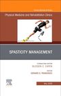 Text: "Physical Medicine and Rehabilitation Clinics", "SPASTICITY MANAGEMENT", "BLESSEN C. EAPEN", "GERARD E. FRANCISCO". Illustration zeigt einen Sportler mit Beinprothese.