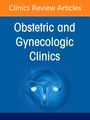 "Clinics Review Articles", "Obstetric and Gynecologic Clinics" auf blauem Hintergrund; Illustration einer Gebärmutter.