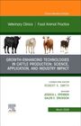 Vet Clinics|Food Animal Practice, Growth-Enhancing Technologies in Cattle. Bild von vier verschiedenen Rindern. März 2026.