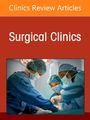 Text: "Clinics Review Articles", "Surgical Clinics". Drei Chirurgen, konzentriert, in OP-Kleidung bei einer Operation.