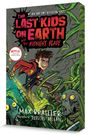 Text: „THE LAST KIDS ON EARTH and the MIDNIGHT BLADE“. Illustration: Ein Junge mit einem Schwert kämpft gegen Monster.