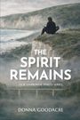 "The Spirit Remains", "Our Unbroken Spirits Series", "Donna Goodacre". Eine Person sitzt auf einer Klippe über dem Meer.