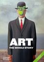 Buchtitel "ART: THE WHOLE STORY". Illustration: Mann im Anzug mit Apfel vor dem Gesicht.