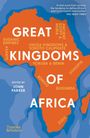 "Great Kingdoms of Africa", Herausgeber: John Parker. Afrikakarte in Orange mit Regionenamen. Zitat von The Irish Times.