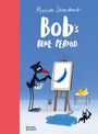 Titel: "Bob's Blue Period", Autor: Marion Deuchars. Ein Vogel malt eine blaue Banane auf einer Staffelei.