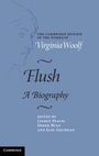 Text: "The Cambridge Edition of the Works of Virginia Woolf: Flush A Biography, edited by Linden Peach, Derek Ryan and Jane Goldman." Oben links ist eine Skizze eines Gesichts umrissen.