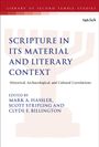 "Scripture in Its Material and Literary Context" mit redaktionellen Angaben und einer stilisierten Menora im Hintergrund.