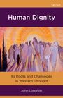 „Human Dignity“ von John Loughlin; Menschen in warmen Farben versammeln sich vor einer leuchtenden Sonne.