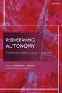 „REDEEMING AUTONOMY: Theology, Relationality, Tradition“ ist in Weiß auf rotem, abstraktem Hintergrund.