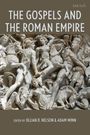 "The Gospels and the Roman Empire" steht oben, darunter ein antikes Relief mit kämpfenden Figuren. Bearbeitet von Jillian D. Nelson & Adam Winn.