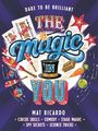 „Dare to be brilliant. THE Magic IN YOU. Mat Ricardo” mit Zauberutensilien wie Karten, Sterne, Würfel und Hut.