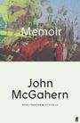 "Memoir. John McGahern. With a foreword by Yiyun Li." Oben abstrakte Malerei in Grün, Pink, Rot. Unten schlichter, heller Hintergrund.