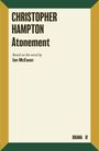 Text: "Christopher Hampton, Atonement, Based on the novel by Ian McEwan, DRAMA." Design mit grünem und goldenen Rahmen.
